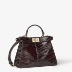 FENDI Peekaboo ISeeU Small Brown inlaid hagfish leather bag - Image 3